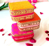 Fabric Décor Travel Mini Organizer, Jewelry Organizer, Jewelry Bag Vanity Box For Return Gift/Wedding Gift, Diwali Gift, Engagement Gift